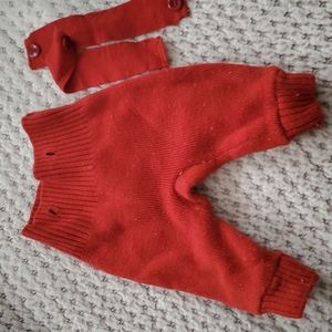 Disana red overalls merino wool 0-3